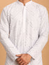 Vastramay Men's Aqua Blue Mirror Kurta Pant Set